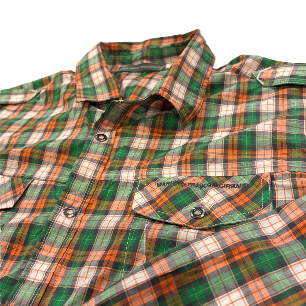Marithé François Girbaud Vintage Mens Large Long Sleeve Plaid Shirt NWT